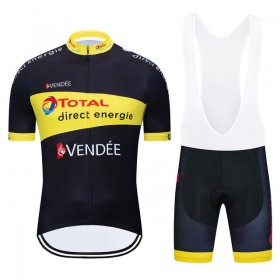 Tenue Cycliste et Cuissard à Bretelles 2020 Total Direct Energie N003